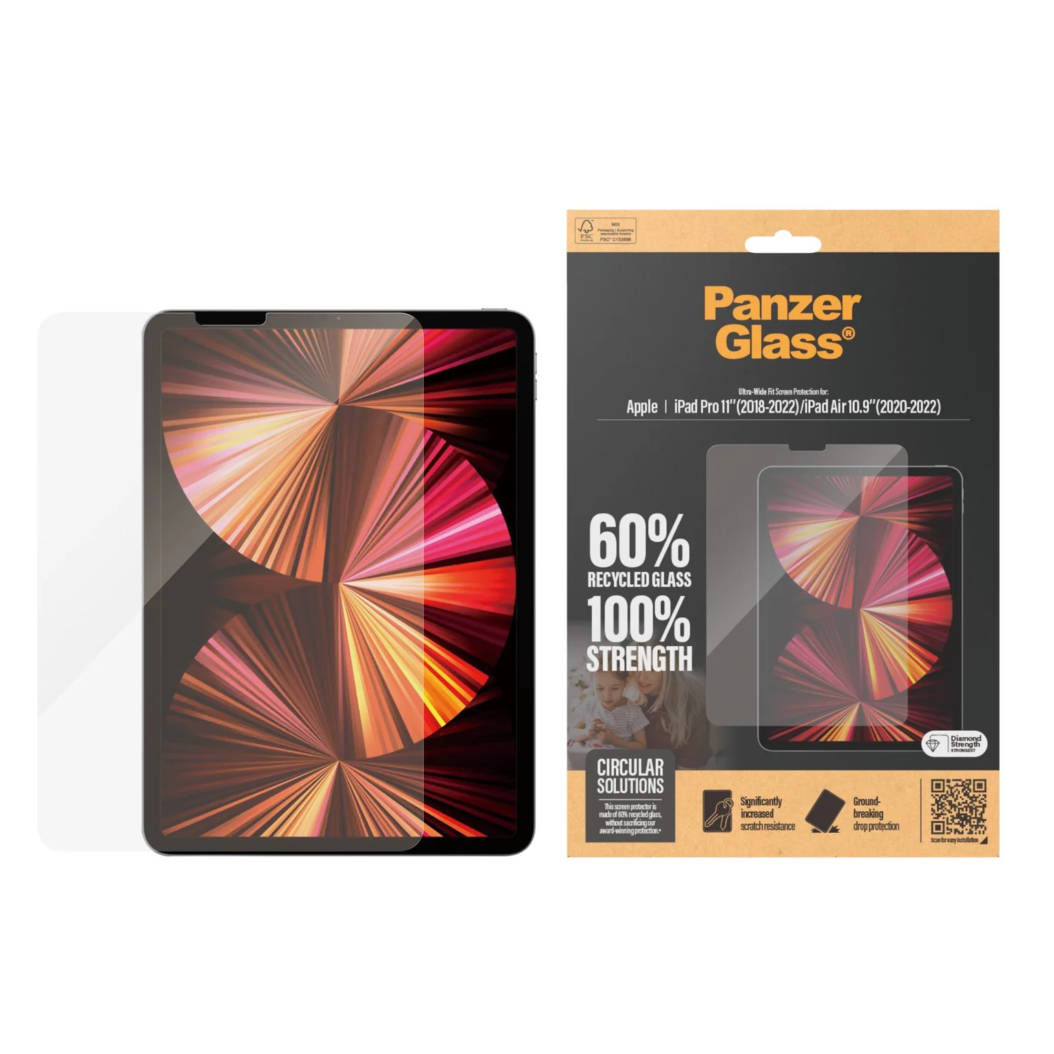 PANZERGLASS Pad Pro 11'' 2018-2022 és iPad Air 10.9'' 2020-2022 üvegfólia